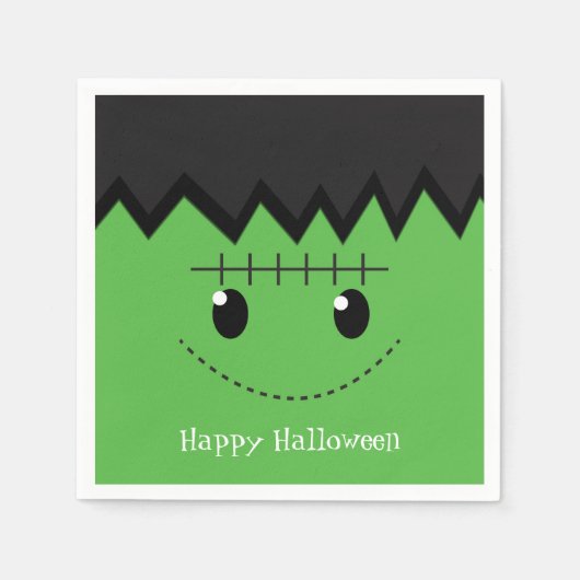 Green Frankenstein Halloween Costume Party Napkins Serviette (Vorderseite)