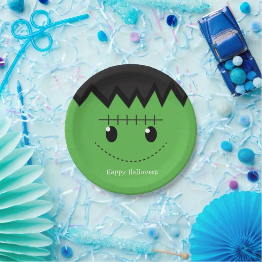 Green Frankenstein Halloween-Party-Teller Pappteller (Party)