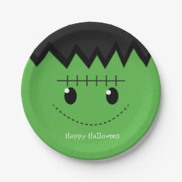 Green Frankenstein Halloween-Party-Teller Pappteller