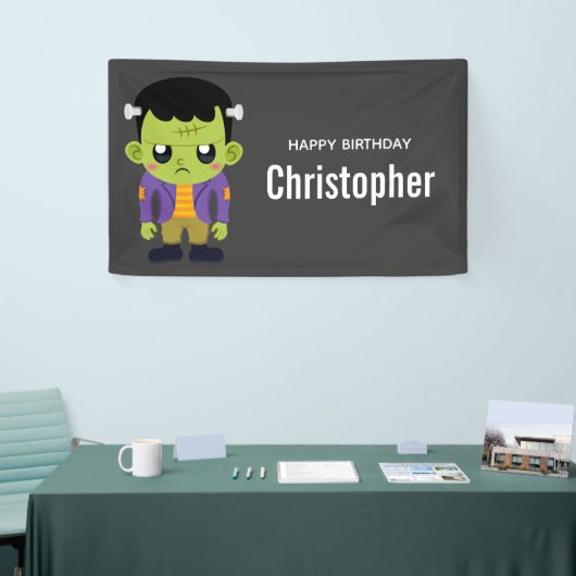 Green Frankenstein Monster Halloween Banner (Messeveranstaltung)