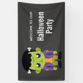 Green Frankenstein Monster Halloween Banner (Vertikal)