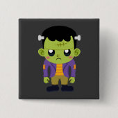 Green Frankenstein Monster Halloween Button (Vorderseite)