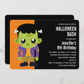 Green Frankenstein Monster Halloween Einladung (Vorne/Hinten)