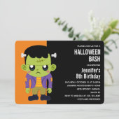 Green Frankenstein Monster Halloween Einladung (Stehend Vorderseite)