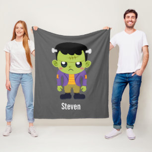 Green Frankenstein Monster Halloween Fleecedecke