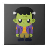 Green Frankenstein Monster Halloween Fliese (Vorderseite)