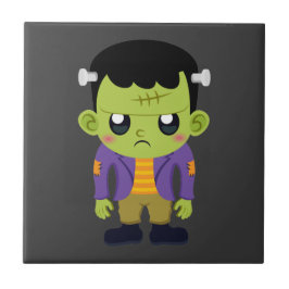 Green Frankenstein Monster Halloween Fliese