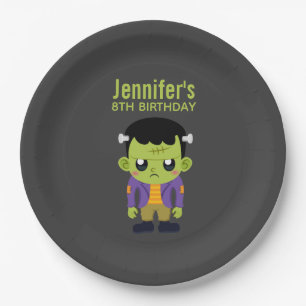 Green Frankenstein Monster Halloween Geburtstagspa Pappteller