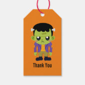 Green Frankenstein Monster Halloween Geschenkanhänger (Vorderseite)