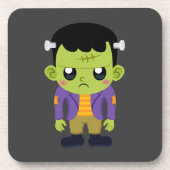 Green Frankenstein Monster Halloween Getränkeuntersetzer (Vorderseite)