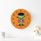 Green Frankenstein Monster Halloween Große Uhr (Zuhause)