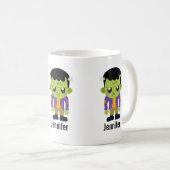 Green Frankenstein Monster Halloween Kaffeetasse (VorderseiteRechts)