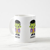 Green Frankenstein Monster Halloween Kaffeetasse (Vorderseite Links)