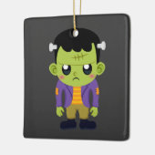 Green Frankenstein Monster Halloween Keramikornament (Links)