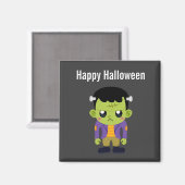 Green Frankenstein Monster Halloween Magnet (Vorderseite/Rückseite)