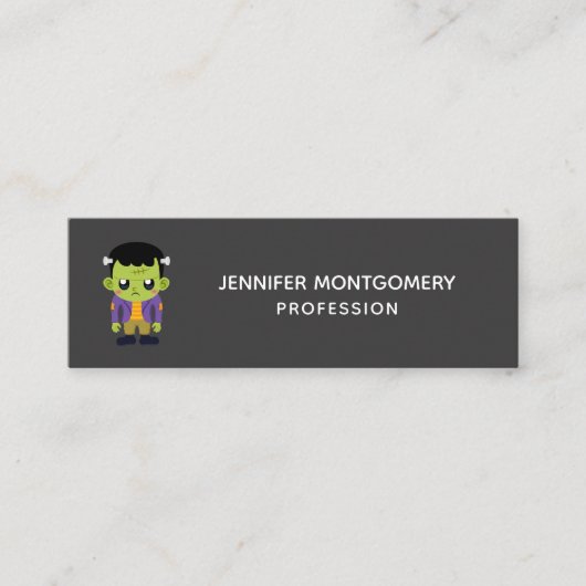 Green Frankenstein Monster Halloween Mini Business Mini Visitenkarte (Vorderseite)