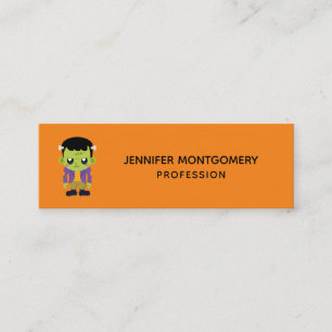 Green Frankenstein Monster Halloween Mini Visitenkarte