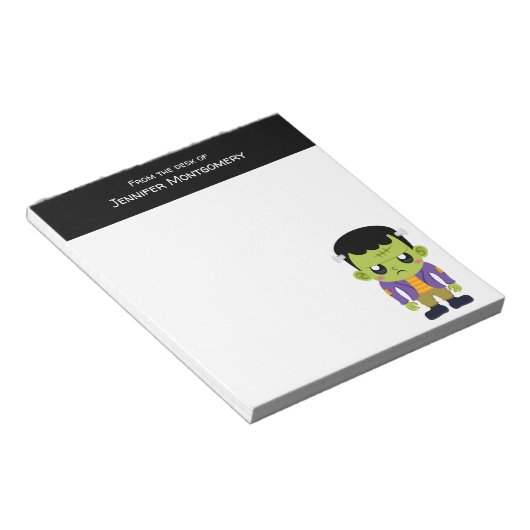 Green Frankenstein Monster Halloween Notizblock (angewinkelt)