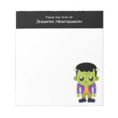 Green Frankenstein Monster Halloween Notizblock (Vorderseite)
