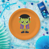 Green Frankenstein Monster Halloween Pappteller (Party)