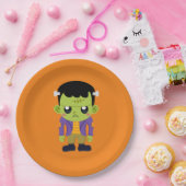 Green Frankenstein Monster Halloween Pappteller (Party)