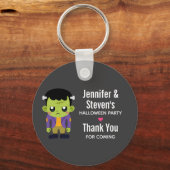 Green Frankenstein Monster Halloween-Party Schlüsselanhänger (Vorderseite)