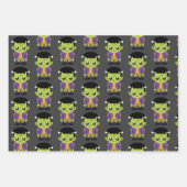 Green Frankenstein Monster Halloween Pattern Geschenkpapier Set (Vorderseite 3)