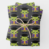 Green Frankenstein Monster Halloween Pattern Geschenkpapier Set (Beispiel)
