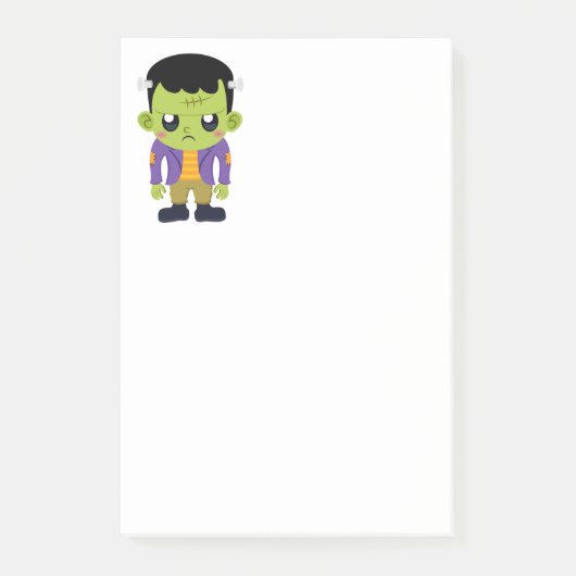 Green Frankenstein Monster Halloween Post-it Klebezettel (Vorderseite)