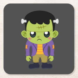 Green Frankenstein Monster Halloween Rechteckiger Pappuntersetzer