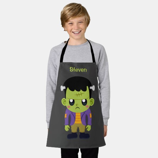 Green Frankenstein Monster Halloween Schürze (Getragen)