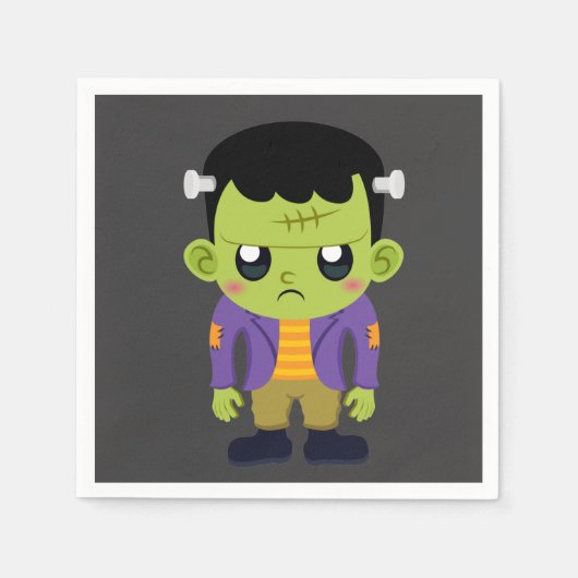 Green Frankenstein Monster Halloween Serviette (Vorderseite)
