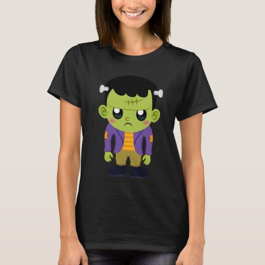 Green Frankenstein Monster Halloween T-Shirt (Vorderseite)