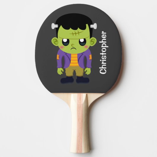 Green Frankenstein Monster Halloween Tischtennis Schläger (Vorderseite)