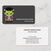 Green Frankenstein Monster Halloween-Visitenkarte Visitenkarte (Vorne/Hinten)