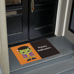 Green Frankenstein Monster Happy Halloween Fußmatte
