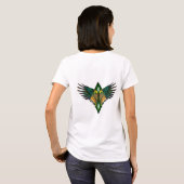 Green Freedom Wings Diamond Design T-Shirt (Schwarz voll)