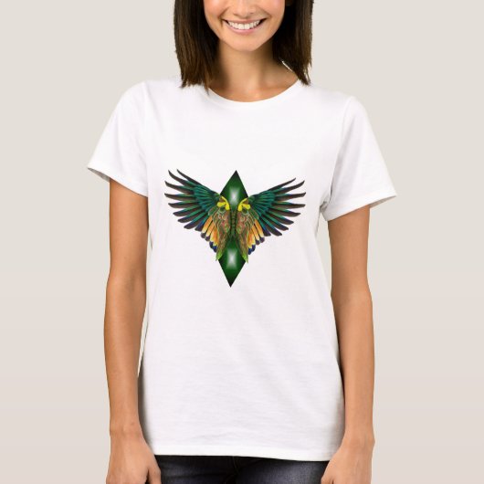 Green Freedom Wings Diamond Design T-Shirt (Vorderseite)