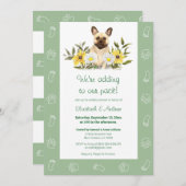 Green French Bulldog Hund Kinderdusche Einladung (Vorne/Hinten)