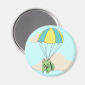 Green French Bulldog Umbrel Fun Magnet (Vorderseite/Rückseite)