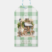 Green French Café Brautparty Geschenkanhänger (Vorderseite)