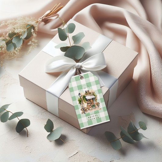 Green French Café Brautparty Geschenkanhänger