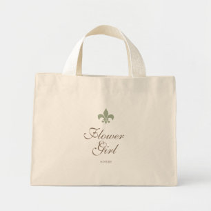 Green French Lilie Flower Girl Name Mini Stoffbeutel
