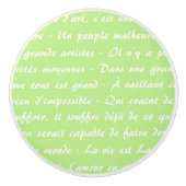 Green French Script Keramikknauf (Vorderseite)