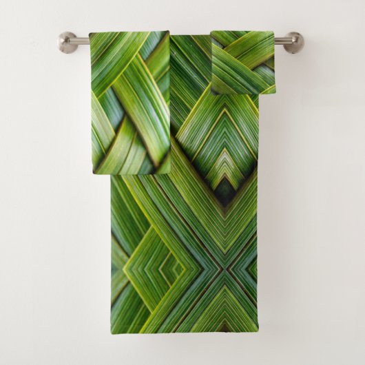 Green Fresh Bamboo Weave Badhandtuch Set (Insitu)
