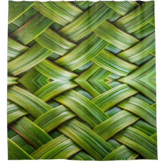 Green Fresh Bamboo Weave Duschvorhang (Vorderseite)
