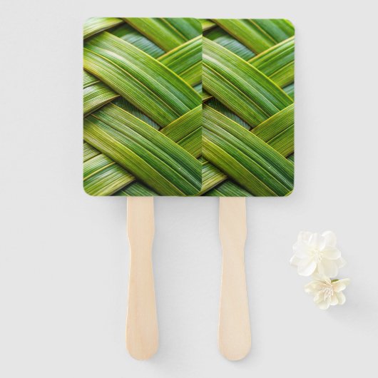 Green Fresh Bamboo Weave Fächer (Vorne und Hinten)