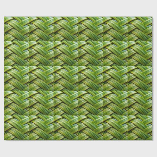 Green Fresh Bamboo Weave Geschenkpapier (Flach)