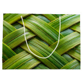 Green Fresh Bamboo Weave Große Geschenktüte (Rückseite)