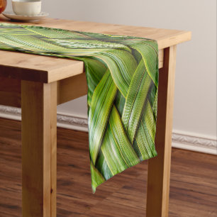 Green Fresh Bamboo Weave Großer Tischläufer